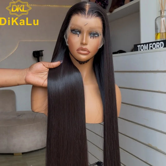 Raw Brazilian Remy Baby Hair Ash Blonde Highlights Transparent Lace Front Glueless Wig for Black Women Long Length Free Shipping