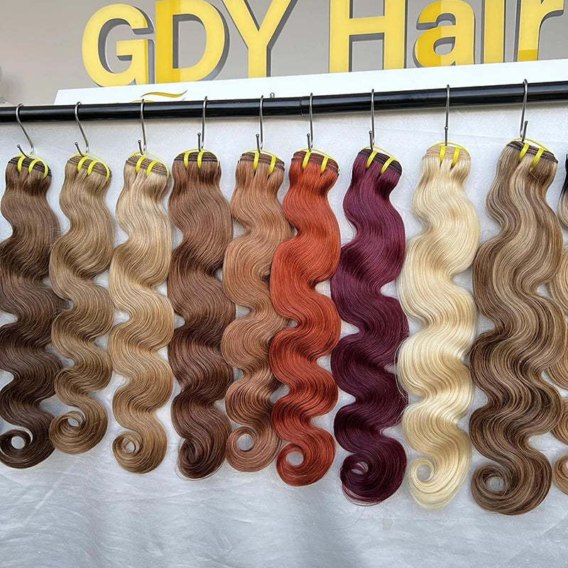 GDY Colored Vietnamese Body Wave 100% Remy Hair Extension Bundles Vendor Black Brown Blond Red Human Hair Weave Bundles