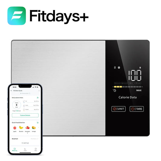 Smart Kitchen Scale Food Calorie Protein Fat Carbs Nutritional Calculator Scales, 11LB / 5kg Stainless Steel Kitchen Food Scale