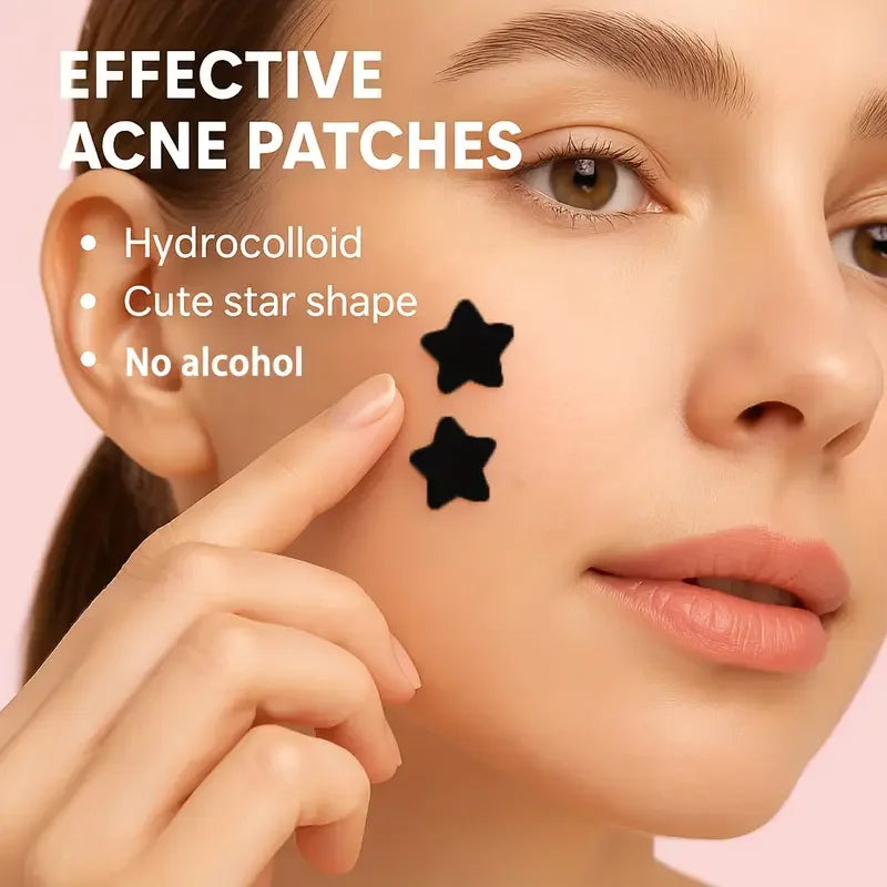600 Pimple Patches | Trendy, Celebrity-Inspired Concealer, Absorbent, and Anti-Acne | Black Star Limited Edition | Waterproof an