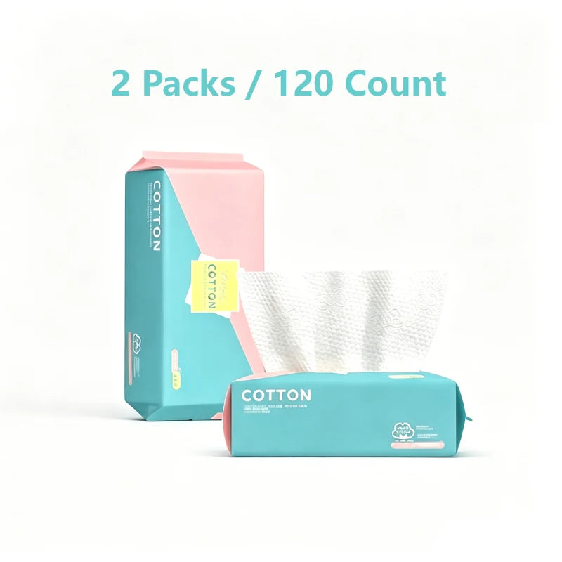 Disposable Face Towel 100 Count, Soft Cotton Clean Skin Face Towels, Dry Wipes Cotton Facial Towels Wash Cloths Tissue Thickened