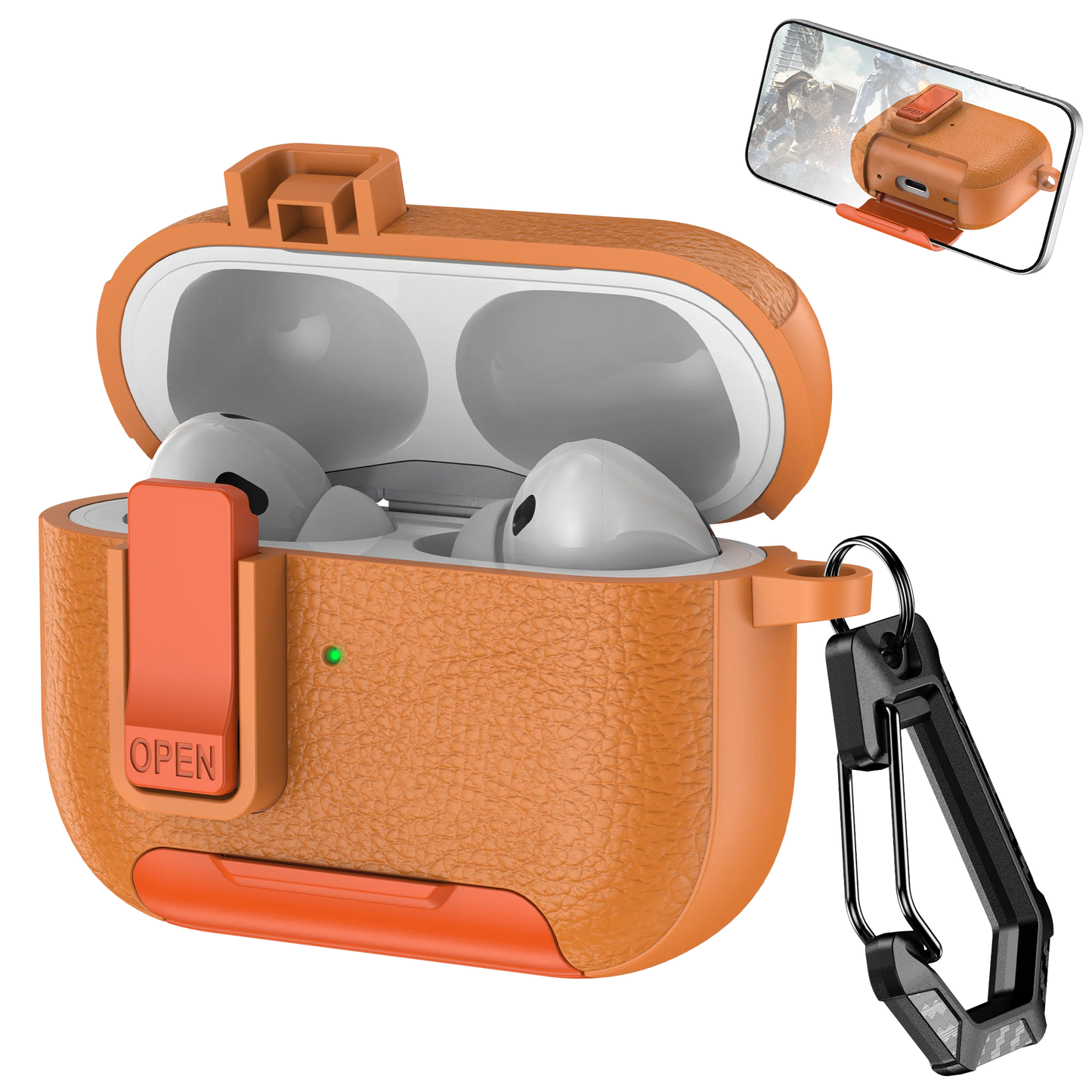 Phone Holder cortex Case For AirPods Pro 3  Bluetooth headset Cover For AirPods Pro 2 or AirPods 1 2 3 4 Pro Case With Hook