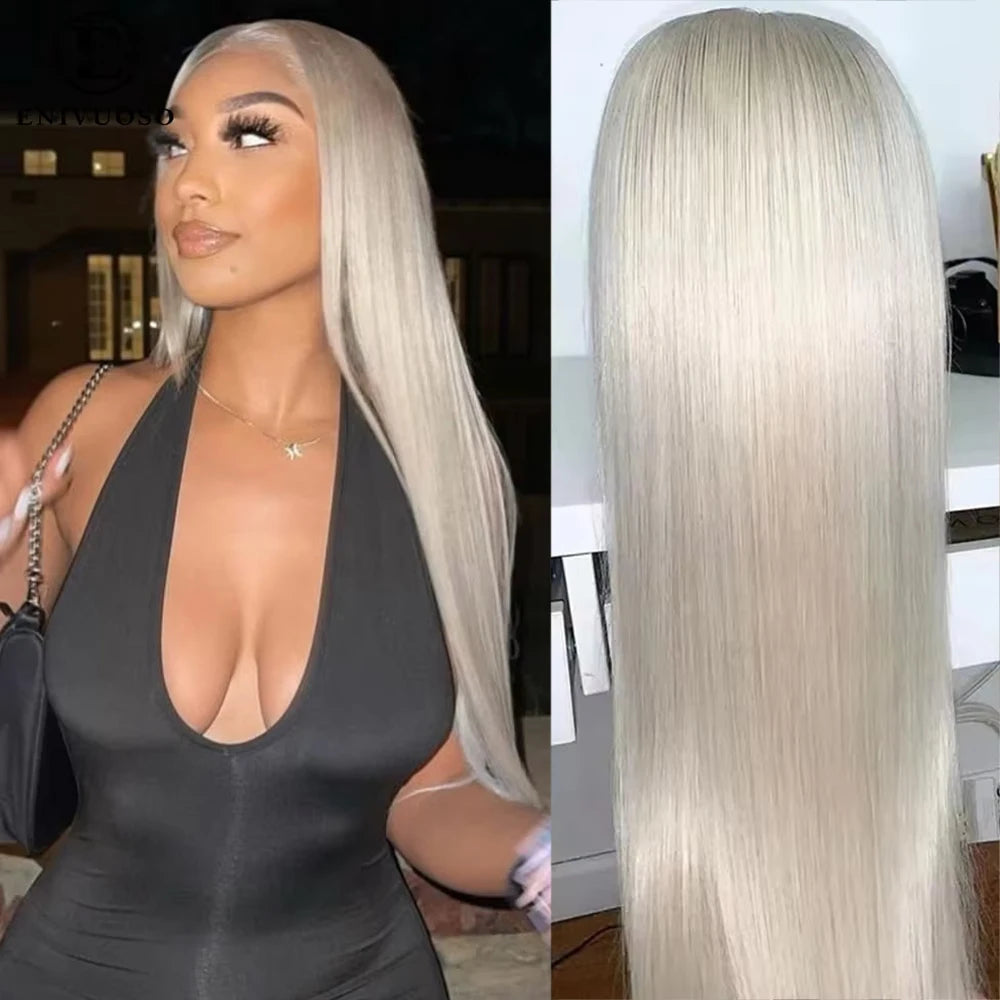 13x4 Light Pink Lace Front Wig Pre Plucked Colored Bone Straight Lace Wigs For Women 30 Inch Long Straight Cosplay Party Wigs