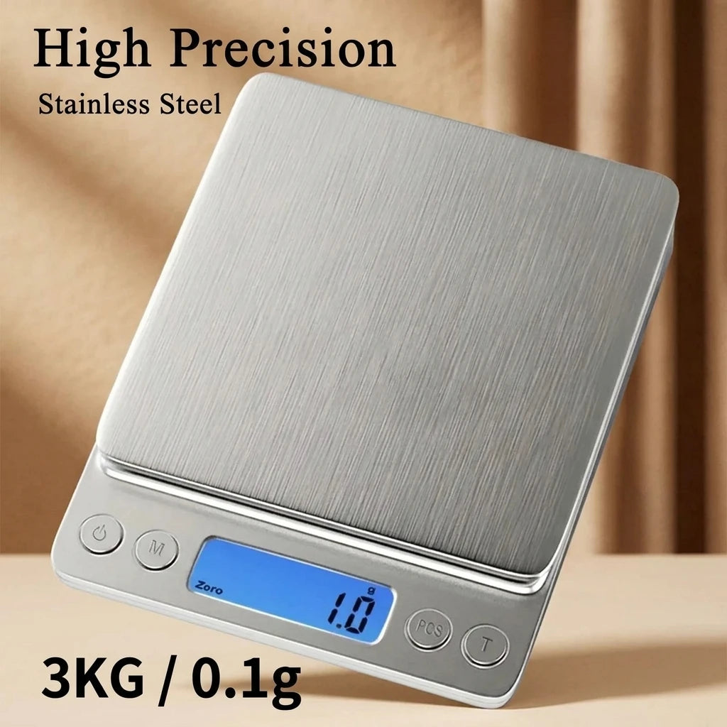 Digital Kitchen Scale Stainless Steel Food Scale with LCD Display for Precise Weighing of Cooking Ingredients Diet